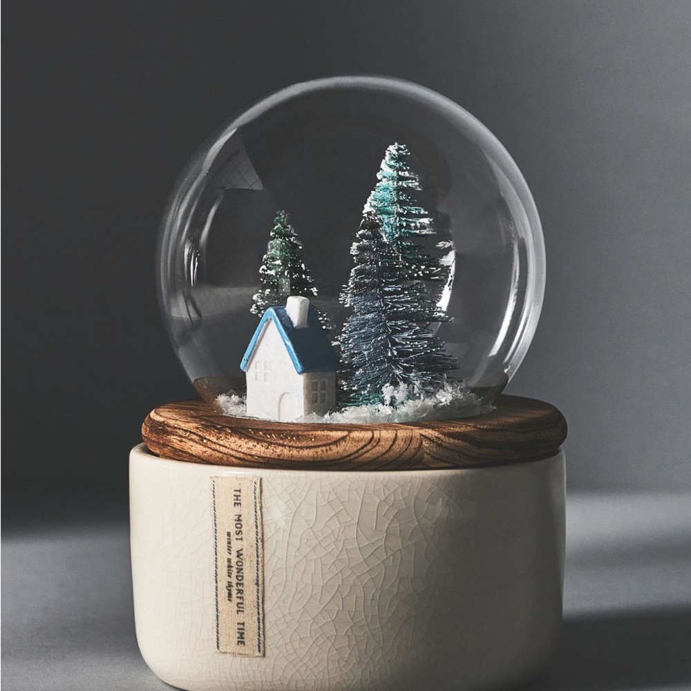 Anthropologie Snowglobe Candle